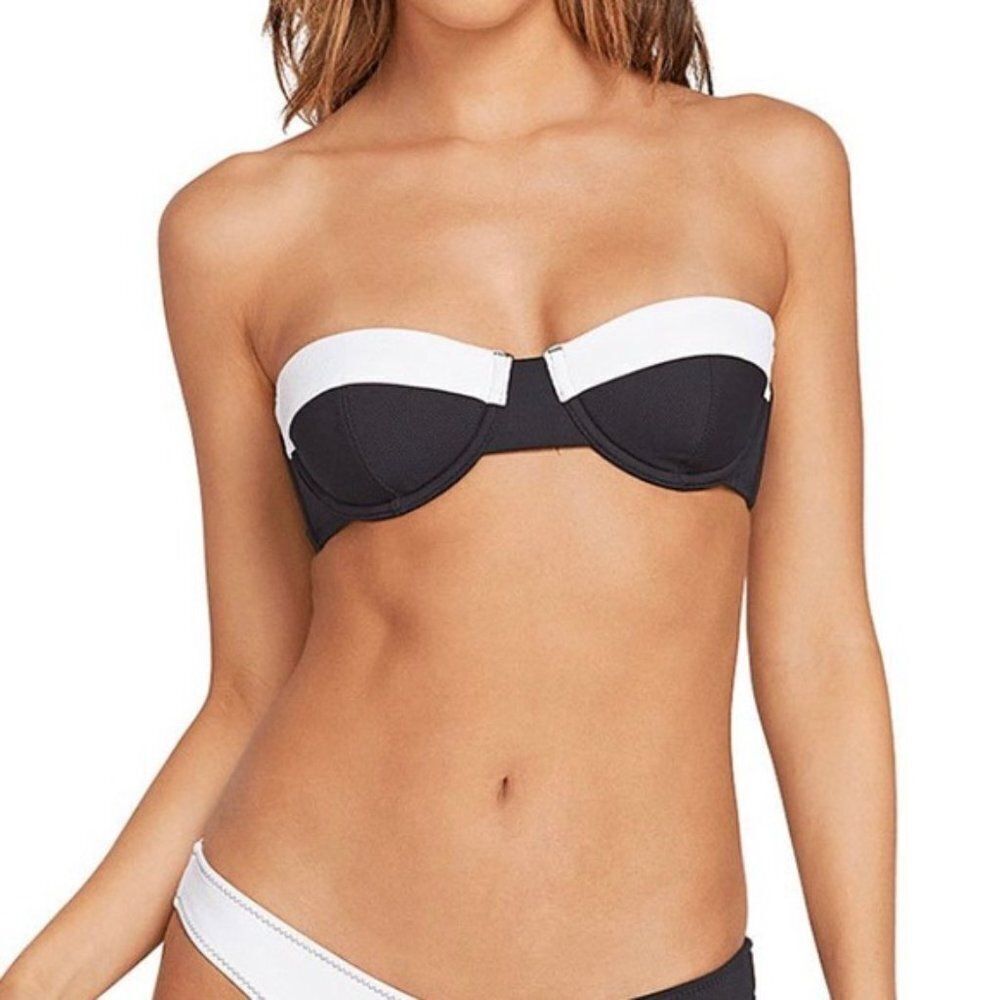 Volcom Simply Rib Bandeau Bikini Top w/ Removable Straps Sz. XL NWT